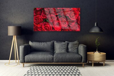 Quadro in vetro Rose rosse Fiori di natura