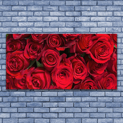 Quadro in vetro Rose rosse Fiori di natura