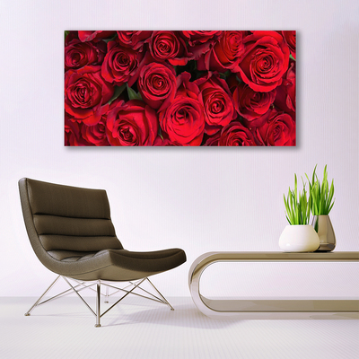 Quadro in vetro Rose rosse Fiori di natura