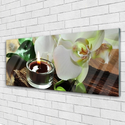 Quadro vetro Candela termale Orchid