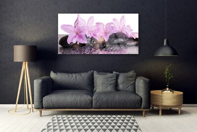 Quadro vetro Fiori Ninfea Rosa Acqua