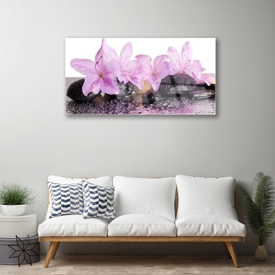 Quadro vetro Fiori Ninfea Rosa Acqua