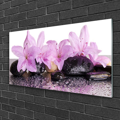 Quadro vetro Fiori Ninfea Rosa Acqua