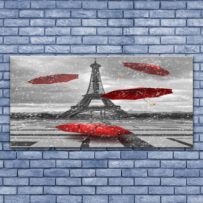 Quadro di vetro Ombrello Torre Eiffel Parigi