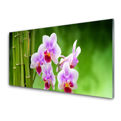 Quadro in vetro Orchidea di bambù Fiori Zen