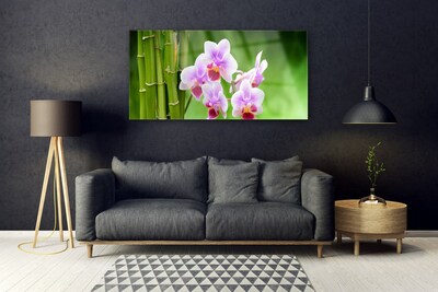 Quadro in vetro Orchidea di bambù Fiori Zen