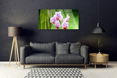 Quadro in vetro Orchidea di bambù Fiori Zen