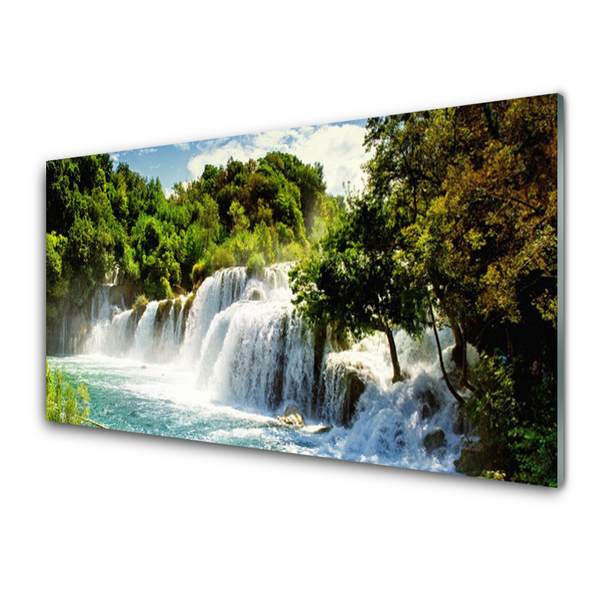 Quadro vetro Cascata Natura Foresta