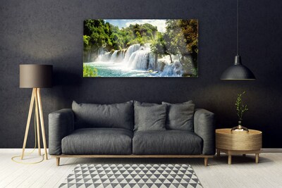 Quadro vetro Cascata Natura Foresta