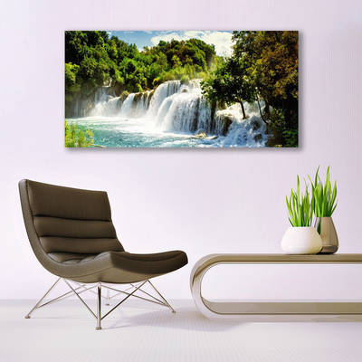 Quadro vetro Cascata Natura Foresta