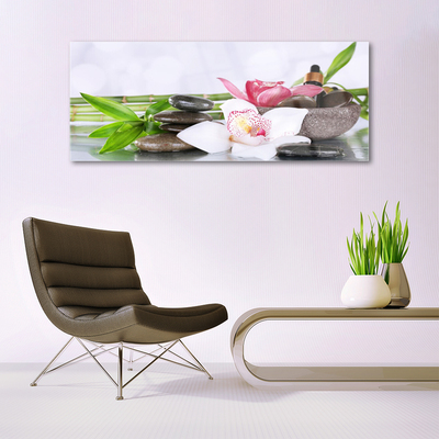 Quadro in vetro Fiori di orchidea Bambù