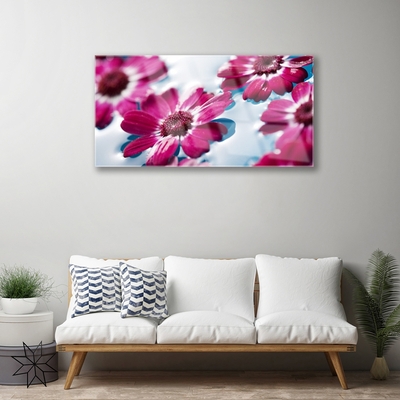 Quadro di vetro Fiori sull'acqua della natura