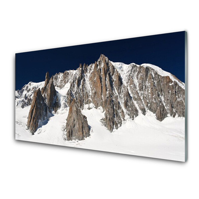 Quadro su vetro Cime innevate