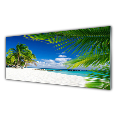 Quadro di vetro Spiaggia tropicale vista mare