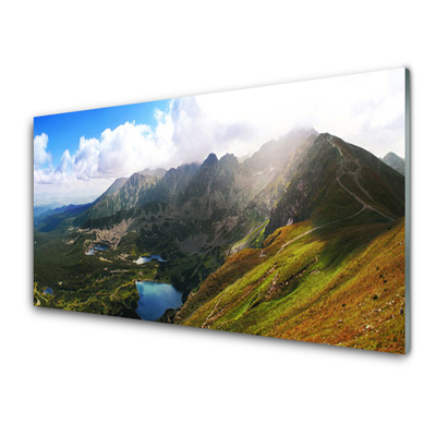 Quadro vetro Montagne Prato Paesaggio