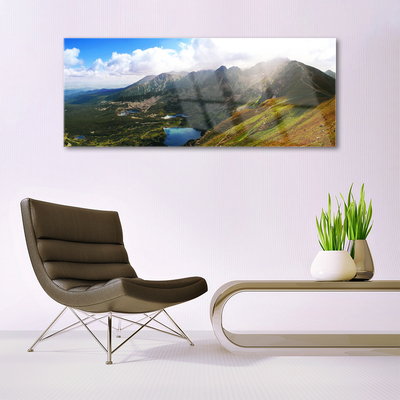 Quadro vetro Montagne Prato Paesaggio