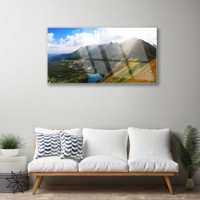 Quadro vetro Montagne Prato Paesaggio