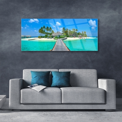 Quadro di vetro Tropical Palm Beach