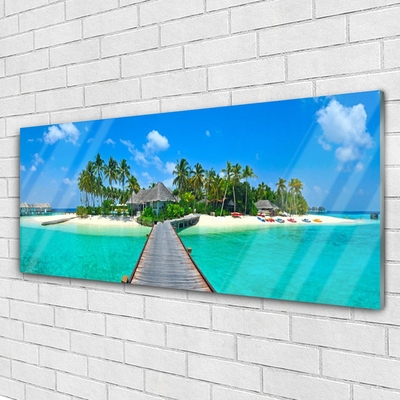 Quadro di vetro Tropical Palm Beach