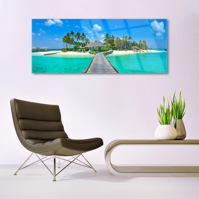 Quadro di vetro Tropical Palm Beach