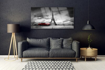 Quadro su vetro Torre Eiffel vista Parigi