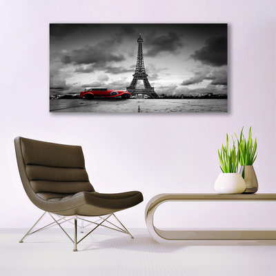 Quadro su vetro Torre Eiffel vista Parigi