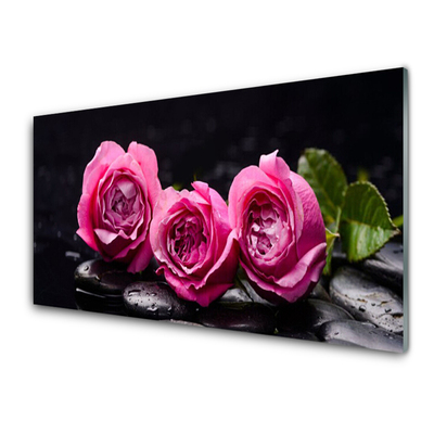 Quadro di vetro Rose Zen Spa Pietre Naturali