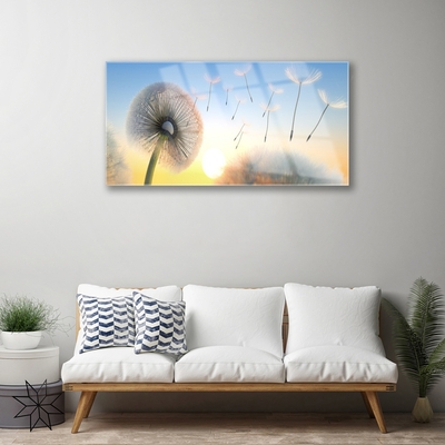 Quadro in vetro Pianta di fiori di soffio