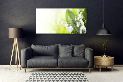 Quadro in vetro Mughetto Fiori di foglie Prato