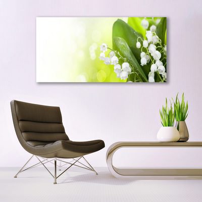 Quadro in vetro Mughetto Fiori di foglie Prato