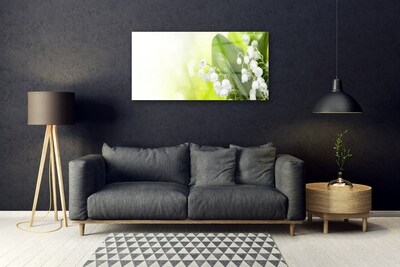 Quadro in vetro Mughetto Fiori di foglie Prato