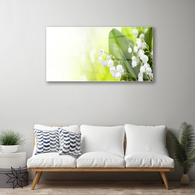 Quadro in vetro Mughetto Fiori di foglie Prato