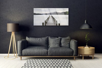 Quadro in vetro Architettura del ponte sul mare