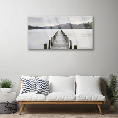 Quadro in vetro Architettura del ponte sul mare