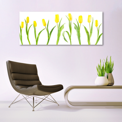 Quadro vetro Fiori di tulipani gialli