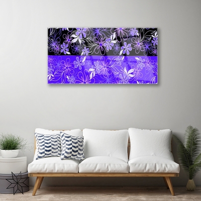 Quadro su vetro Modelli astratti Fiori Arte