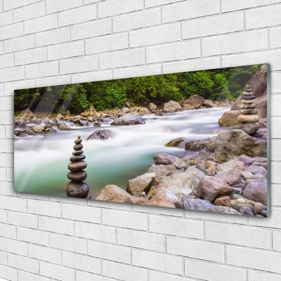 Quadro in vetro Foresta Brook River Mountains