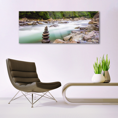 Quadro in vetro Foresta Brook River Mountains