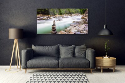 Quadro in vetro Foresta Brook River Mountains