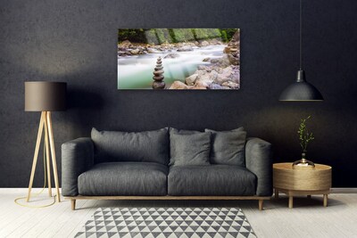 Quadro in vetro Foresta Brook River Mountains