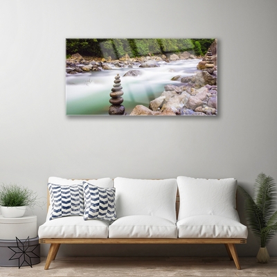 Quadro in vetro Foresta Brook River Mountains