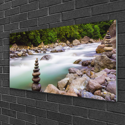 Quadro in vetro Foresta Brook River Mountains