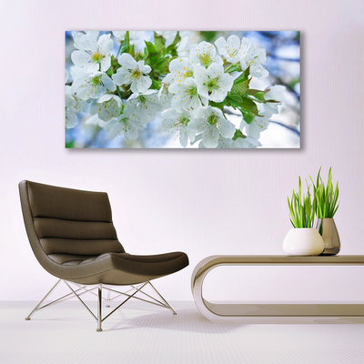 Quadro in vetro Fiori Albero Foglie Natura