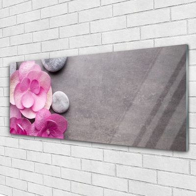 Quadro vetro Aromaterapia con fiori rosa