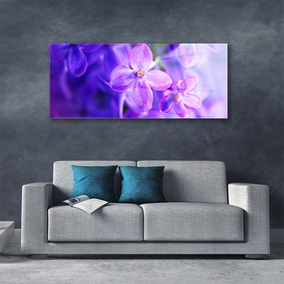 Quadro di vetro Natura Fiori viola