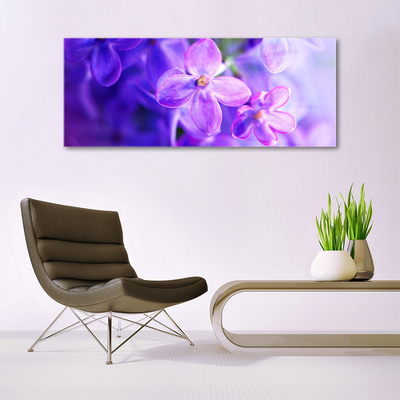 Quadro di vetro Natura Fiori viola