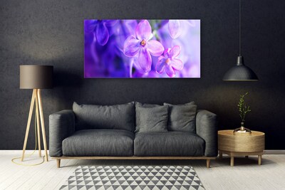 Quadro di vetro Natura Fiori viola