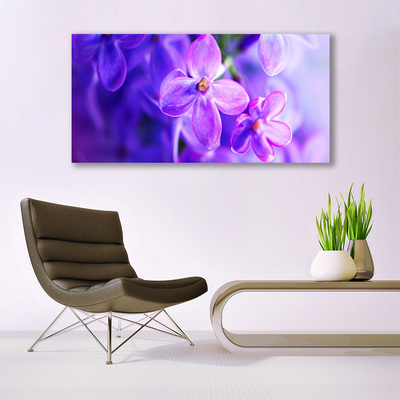 Quadro di vetro Natura Fiori viola