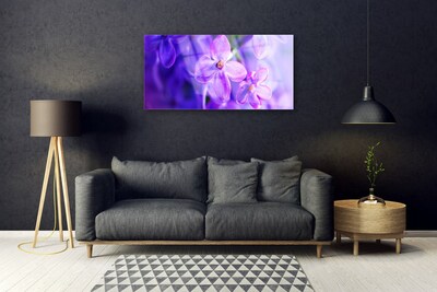 Quadro di vetro Natura Fiori viola