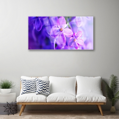 Quadro di vetro Natura Fiori viola